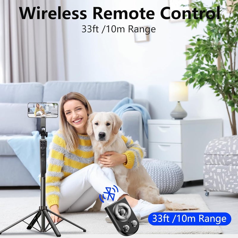 DMYWB Auto Face Tracking Selfie Stick Tripod for iPhone with Light 70.9" Phone Camera Tripod Stand 360 Rotation Follows Your Movement with Remote for Content Creator Vlog Live Stream Video Record - Image 5